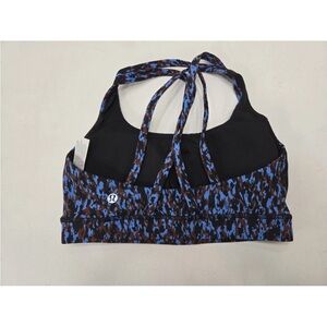 Lululemon Energy Bra Medium Support B–D Cups Leopard Camo Blue Nile Multi Size 4